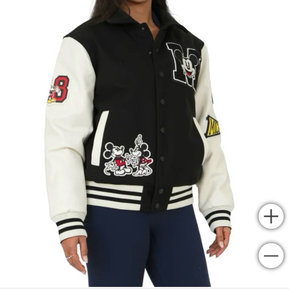 Black and White Disney Adult Unisex Varsity Jacket